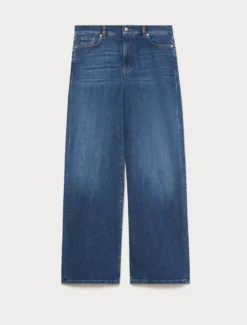 Jeans wide leg in denim stretch - BLU