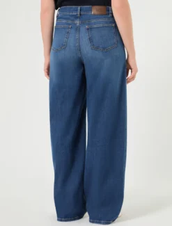 Jeans wide leg in denim stretch - BLU