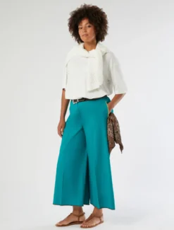 Maglia boxy in cotone traforato - BIANCO