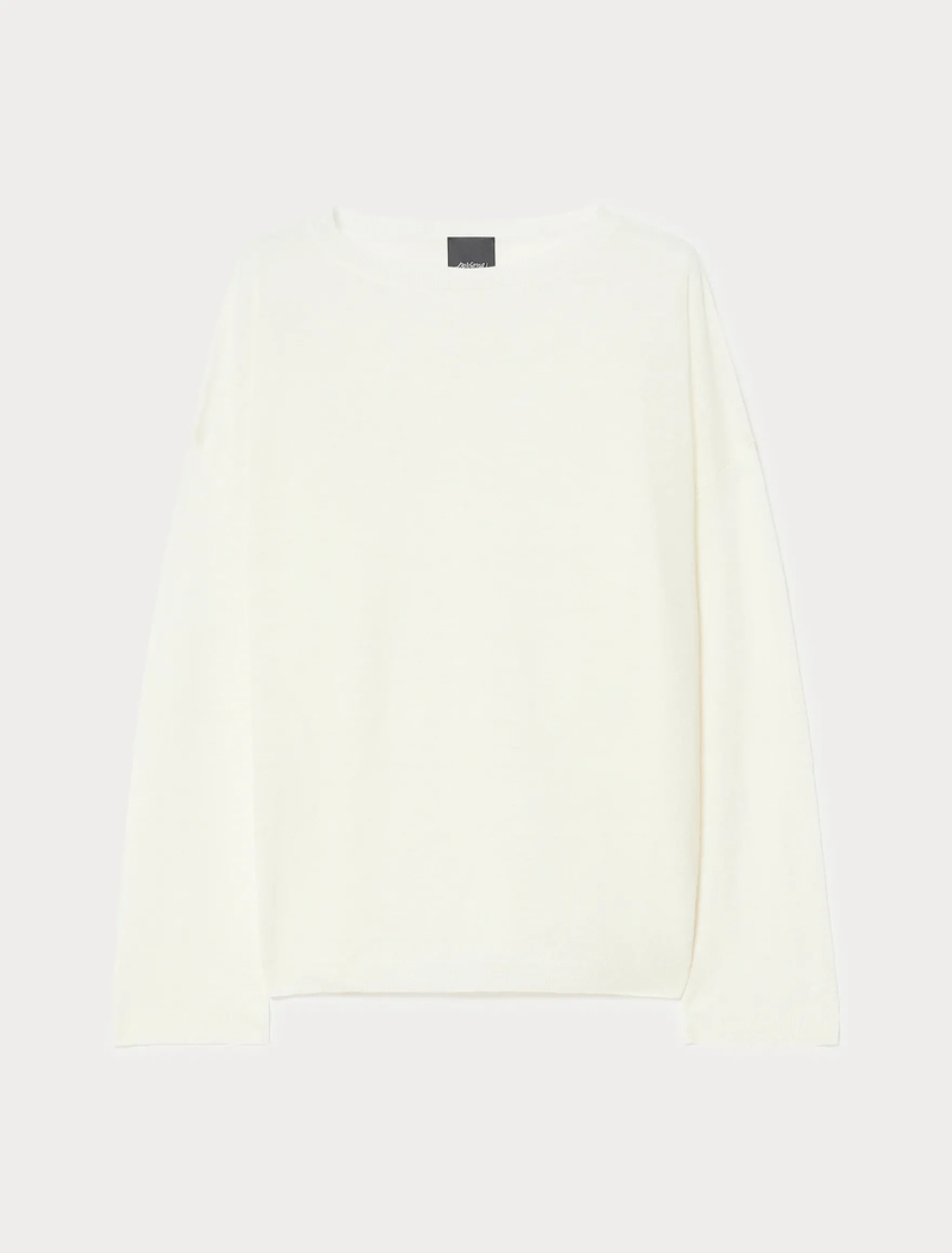 Maglia boxy in lino e cotone - AVORIO