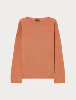 Maglia boxy in lino e cotone - RAME
