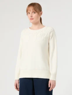 Maglia in cordonetto di cotone - BIANCO