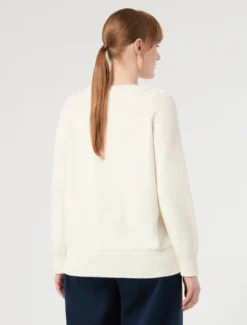 Maglia in cordonetto di cotone - BIANCO