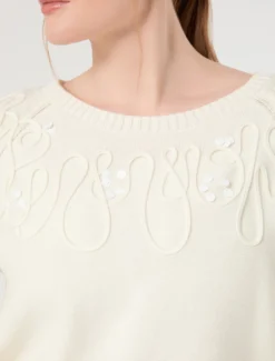 Maglia in cordonetto di cotone - BIANCO