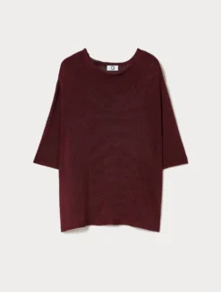 Maglia in cordonetto di lino - BORDEAUX