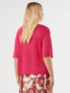Maglia in cordonetto di lino - FUXIA