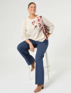 Maglia in cotone con patch - BIANCO