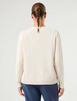 Maglia in cotone con patch - BIANCO