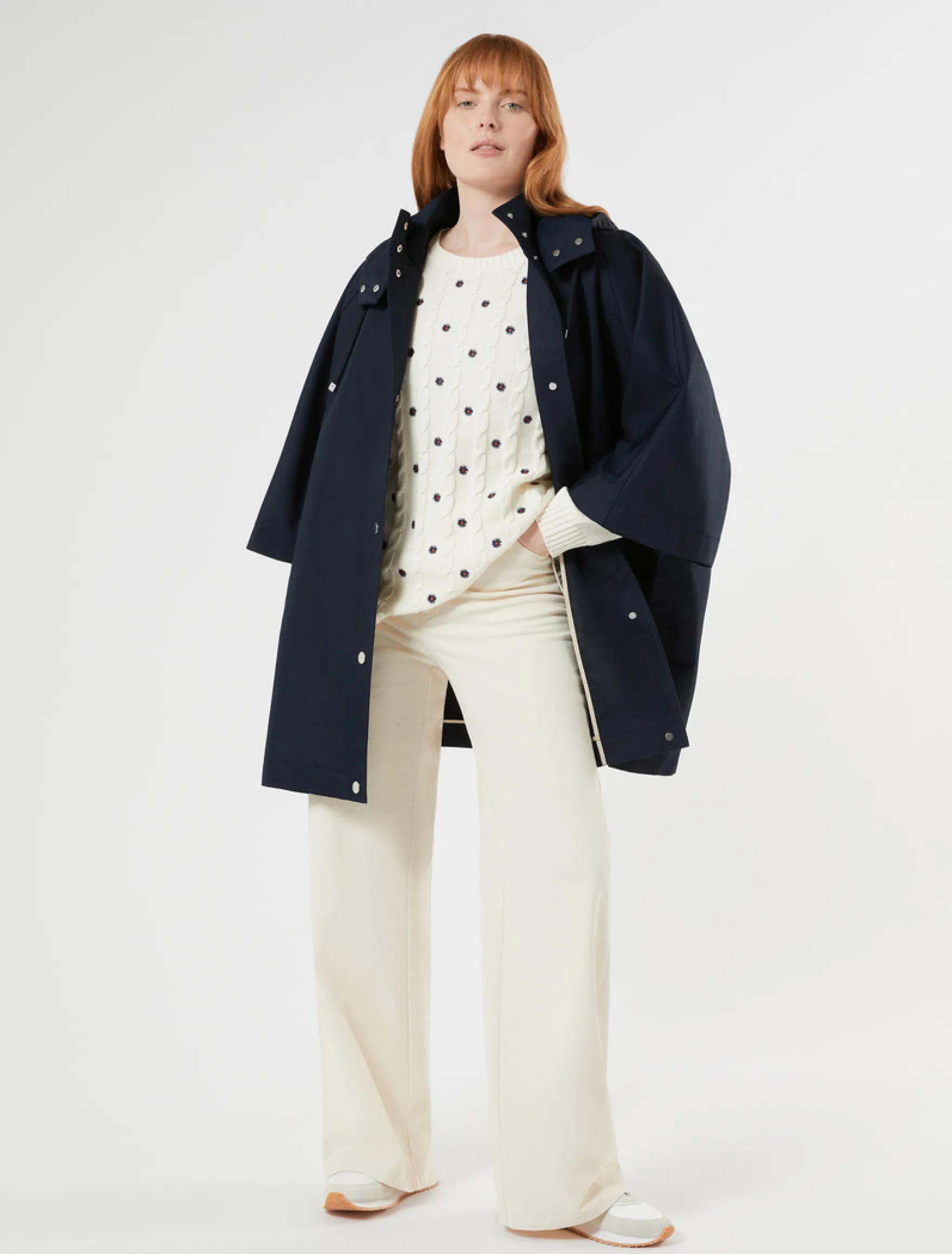 Maglia in cotone con ricamo - AVORIO