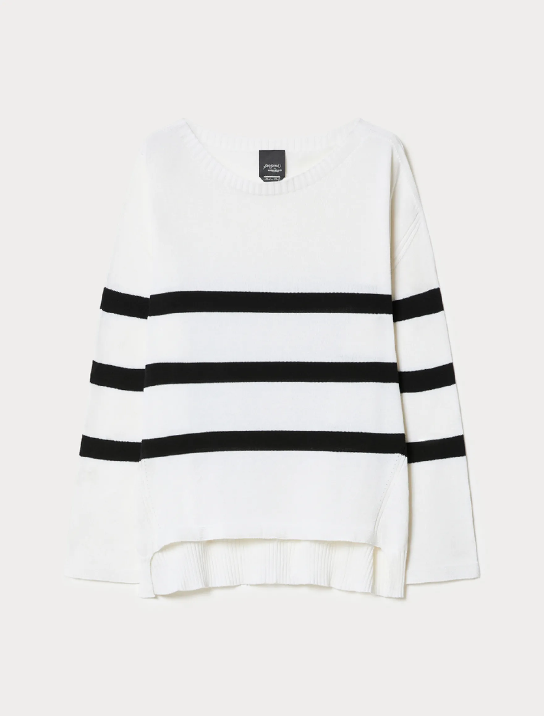 Maglia in cotone crêpe - BIANCO