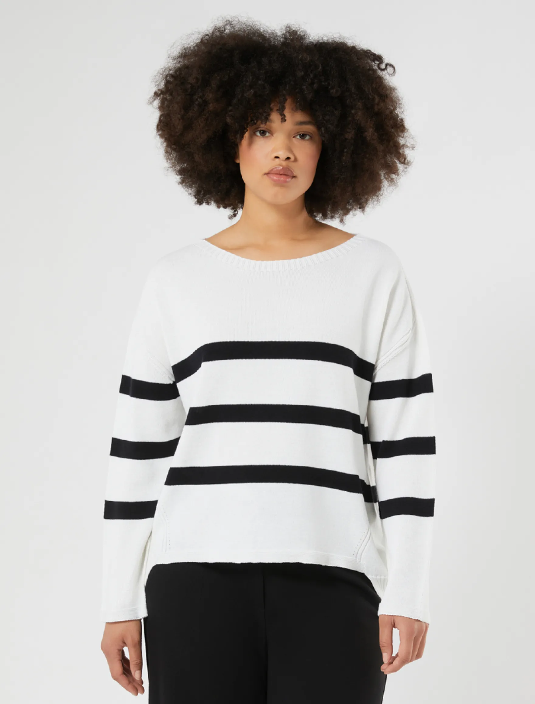 Maglia in cotone crêpe - BIANCO