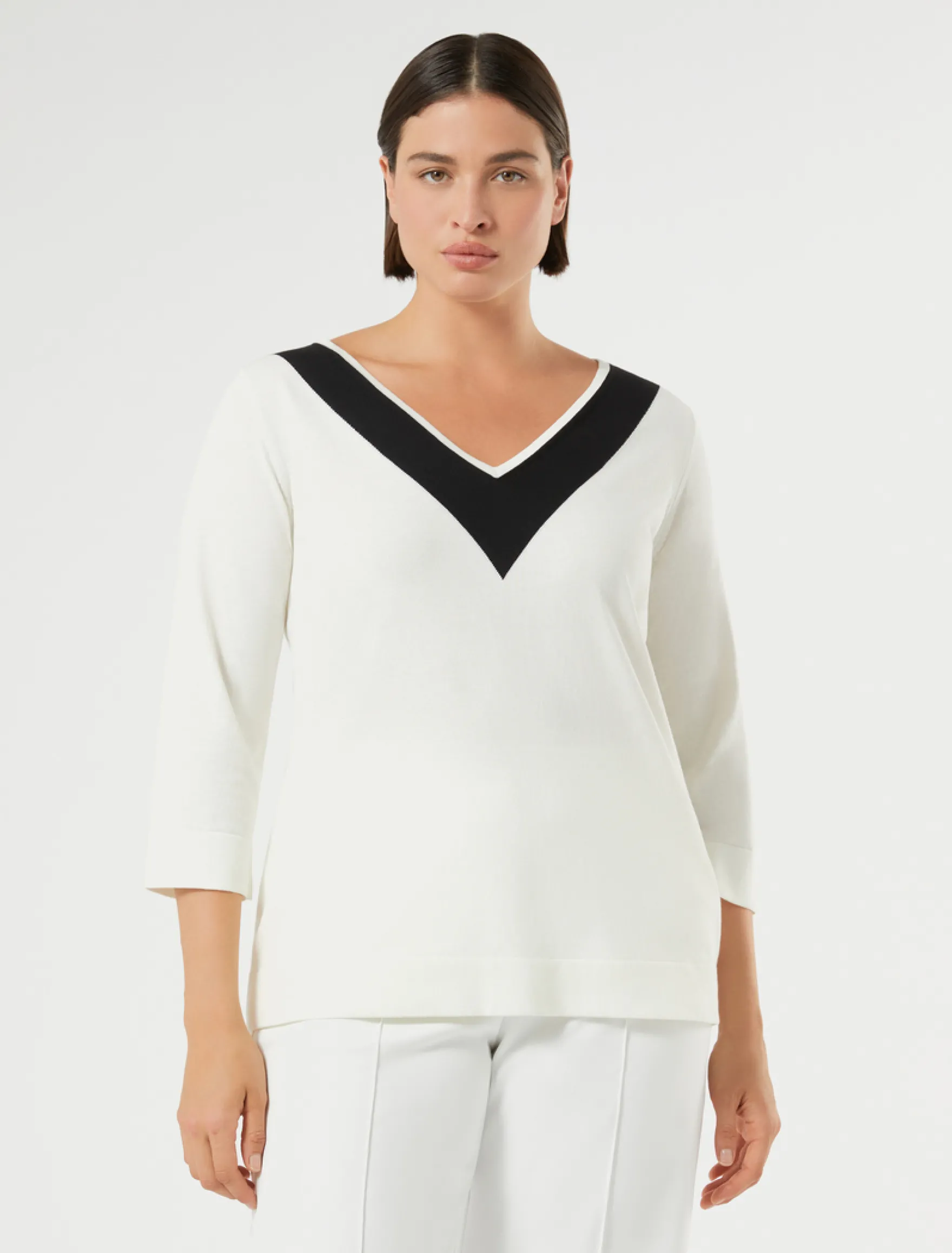 Maglia in cotone crêpe - BIANCO