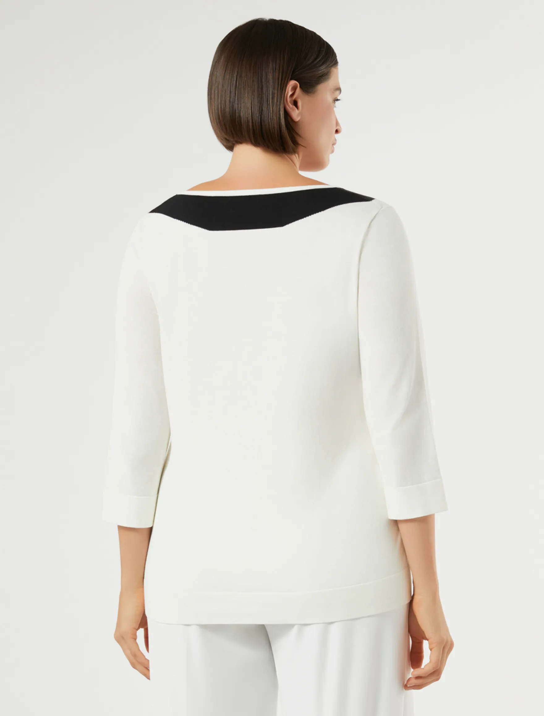 Maglia in cotone crêpe - BIANCO