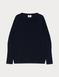 Maglia in cotone crêpe - BLU NOTTE