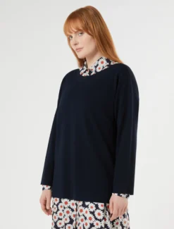 Maglia in cotone e modal - BLU