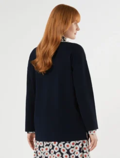 Maglia in cotone e modal - BLU