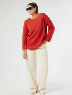 Maglia in cotone e modal - ROSSO