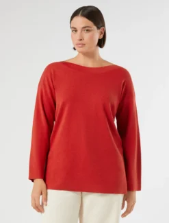 Maglia in cotone e modal - ROSSO