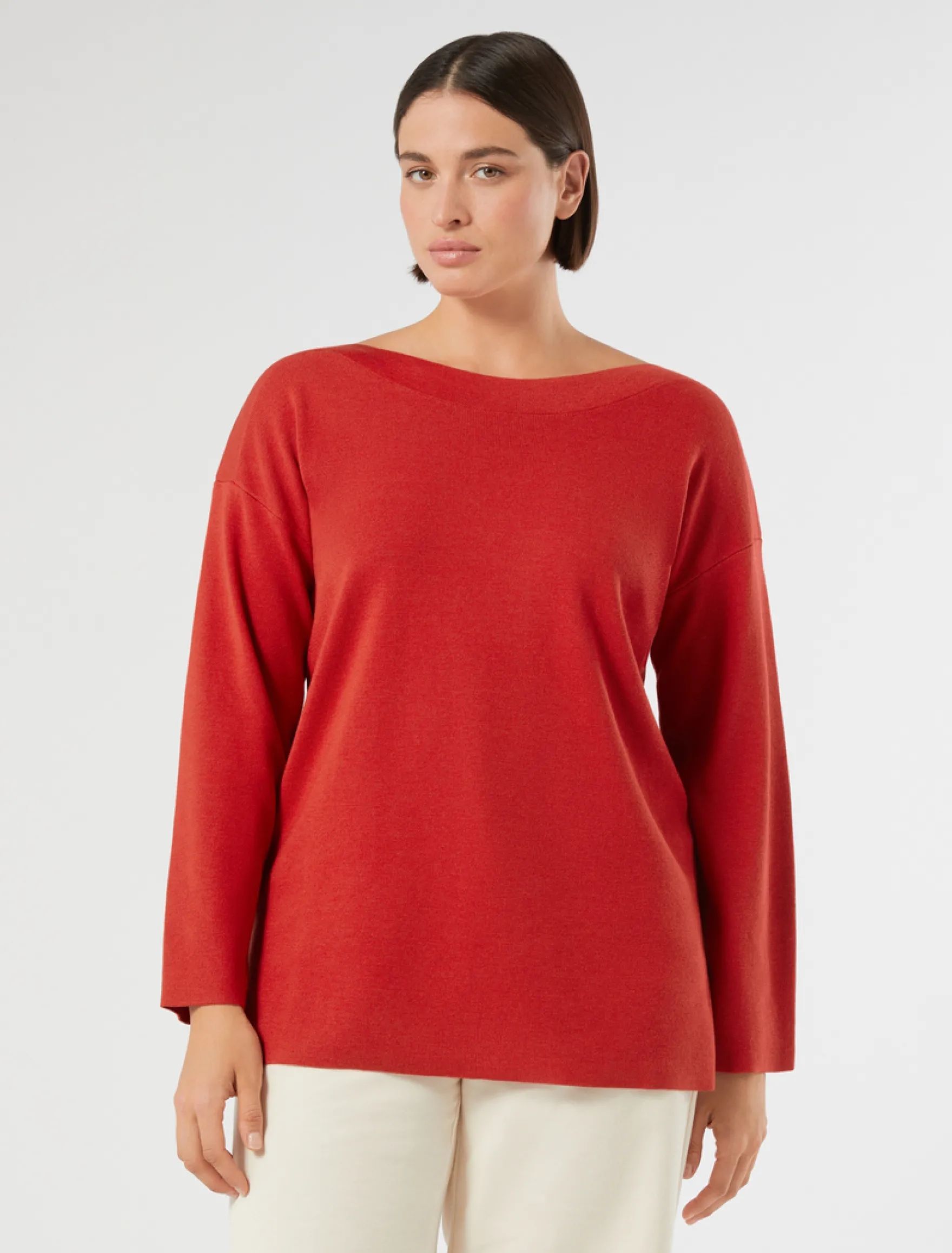 Maglia in cotone e modal - ROSSO