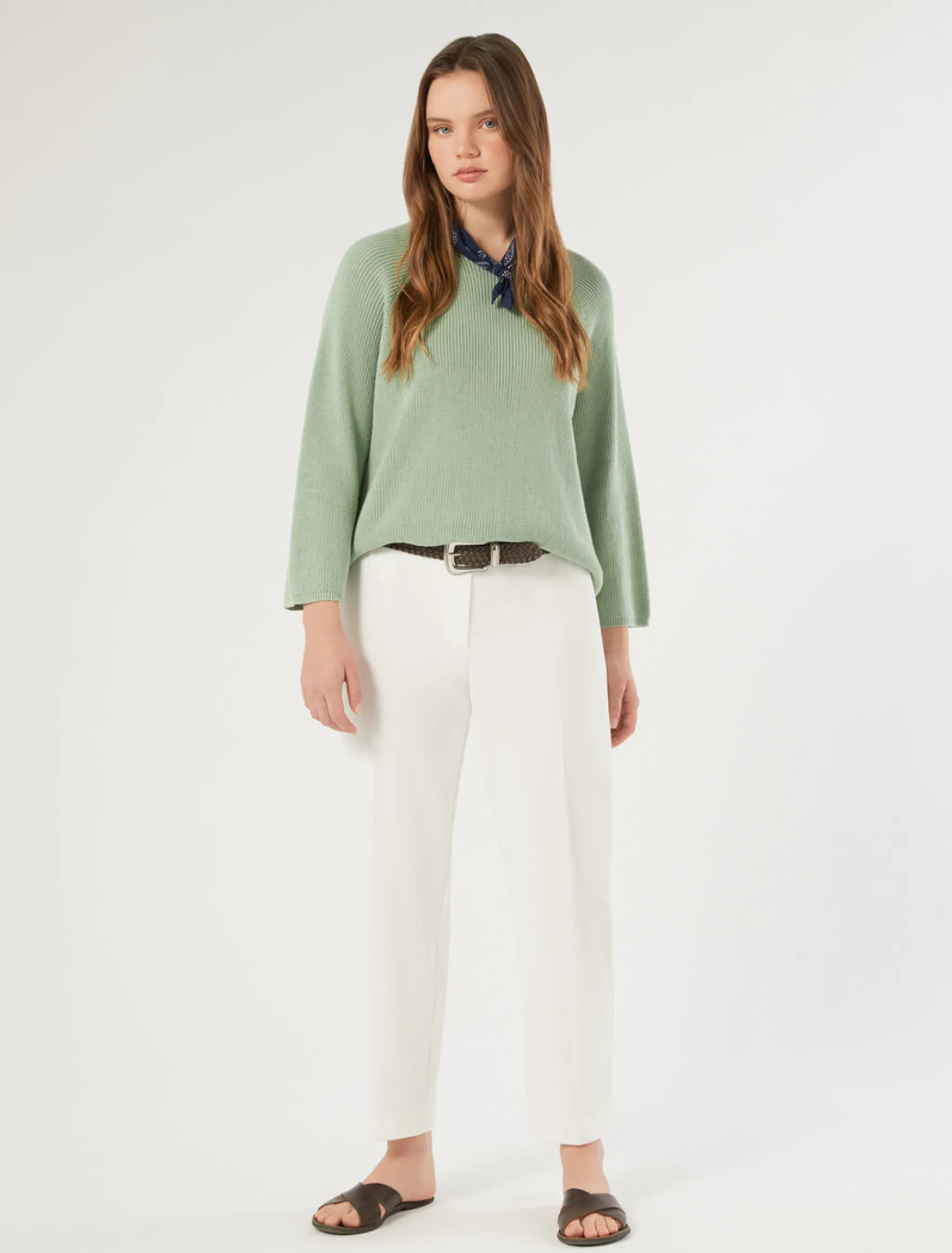 Maglia in cotone - VERDE SALVIA