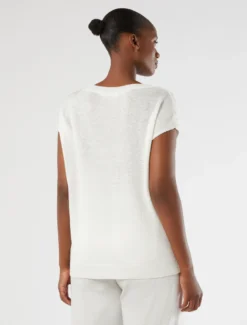 Maglia in filato di lino e viscosa - AVORIO