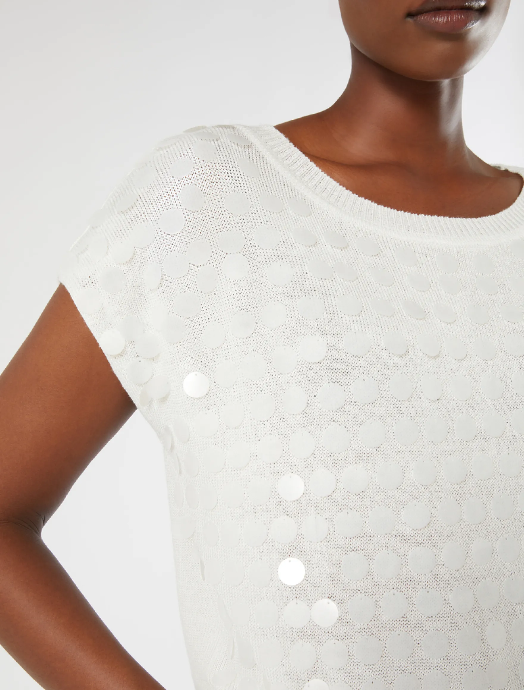 Maglia in filato di lino e viscosa - AVORIO