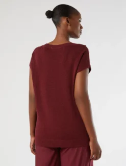 Maglia in filato di lino e viscosa - CILIEGIA