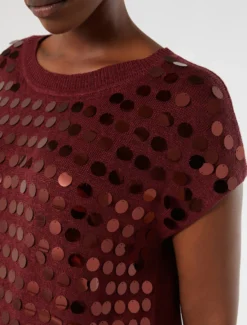 Maglia in filato di lino e viscosa - CILIEGIA