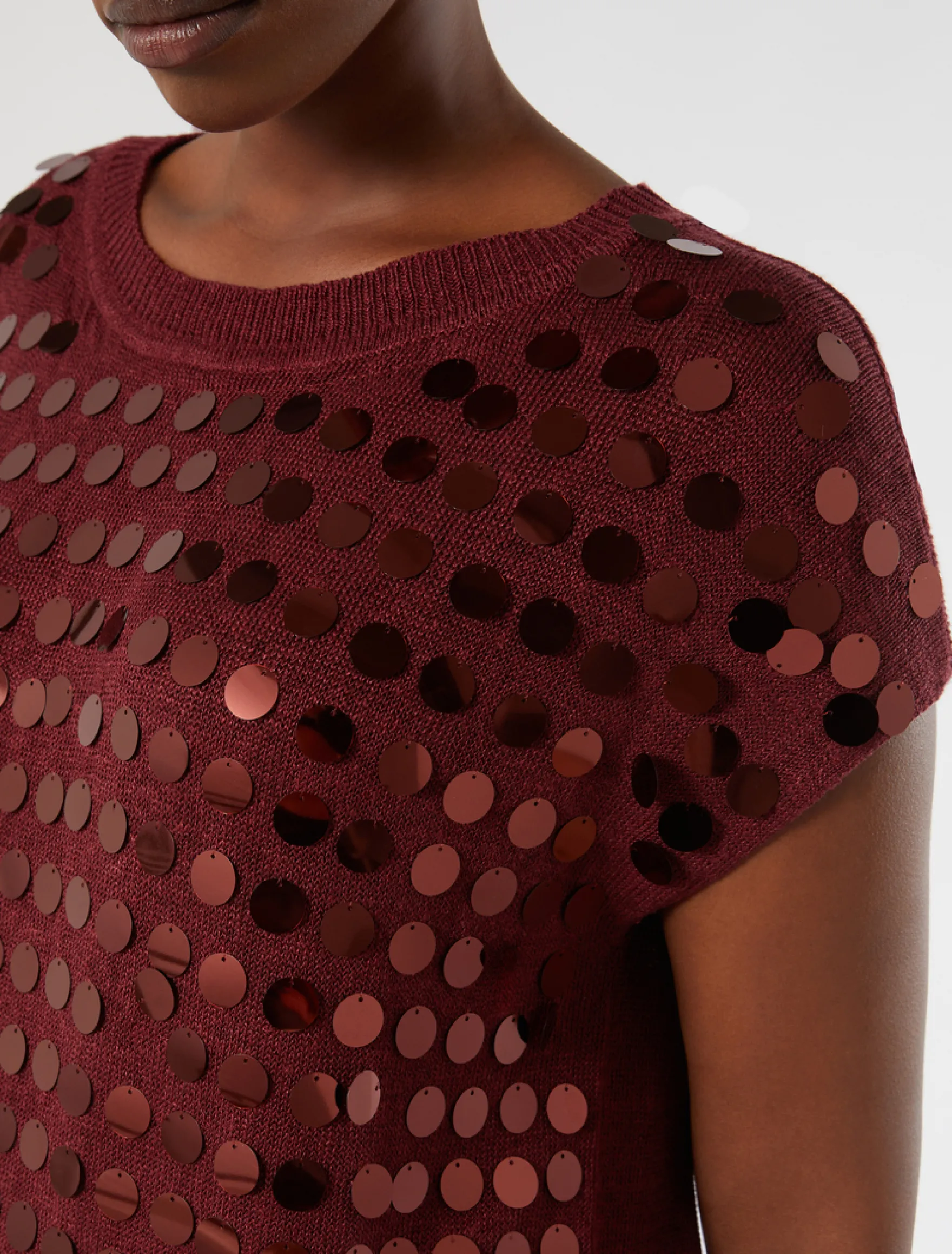 Maglia in filato di lino e viscosa - CILIEGIA