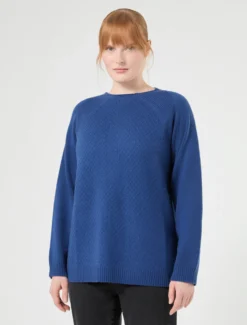 Maglia in lana e cachemire - BLU CINA