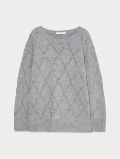 Maglia in lana e cachemire - GRIGIO MEDIO
