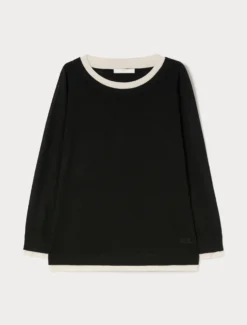 Maglia in lana, seta e cachemire - NERO BIANCO