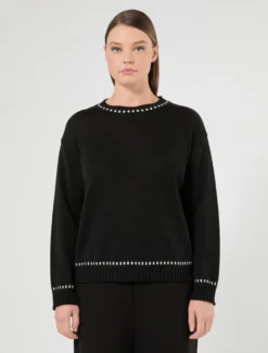 Maglia in misto lana - NERO