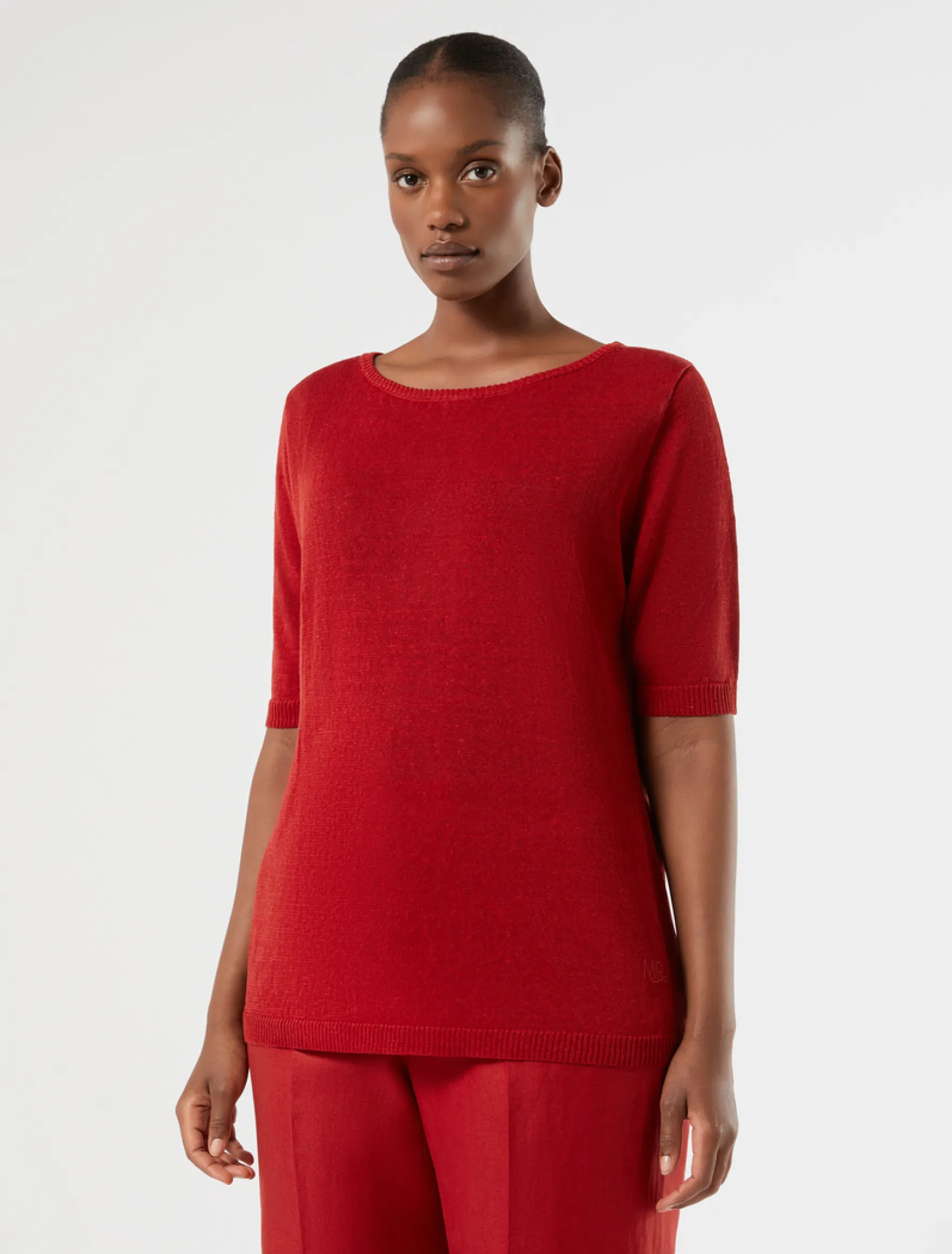 Maglia in misto lino - CILIEGIA