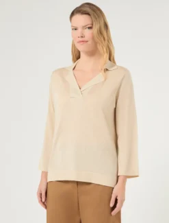 Maglia in seta e cachemire - SABBIA