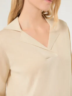 Maglia in seta e cachemire - SABBIA