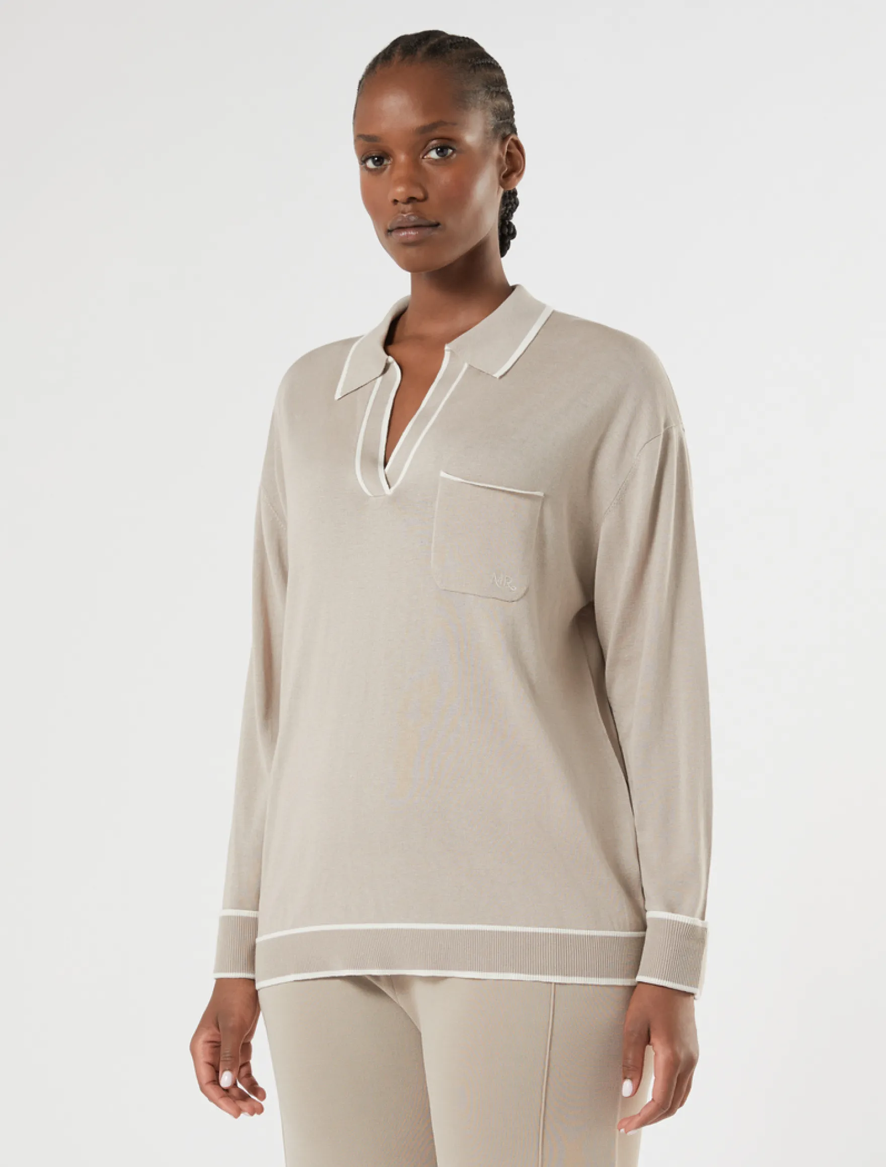 Maglia in seta e cotone - TORTORA