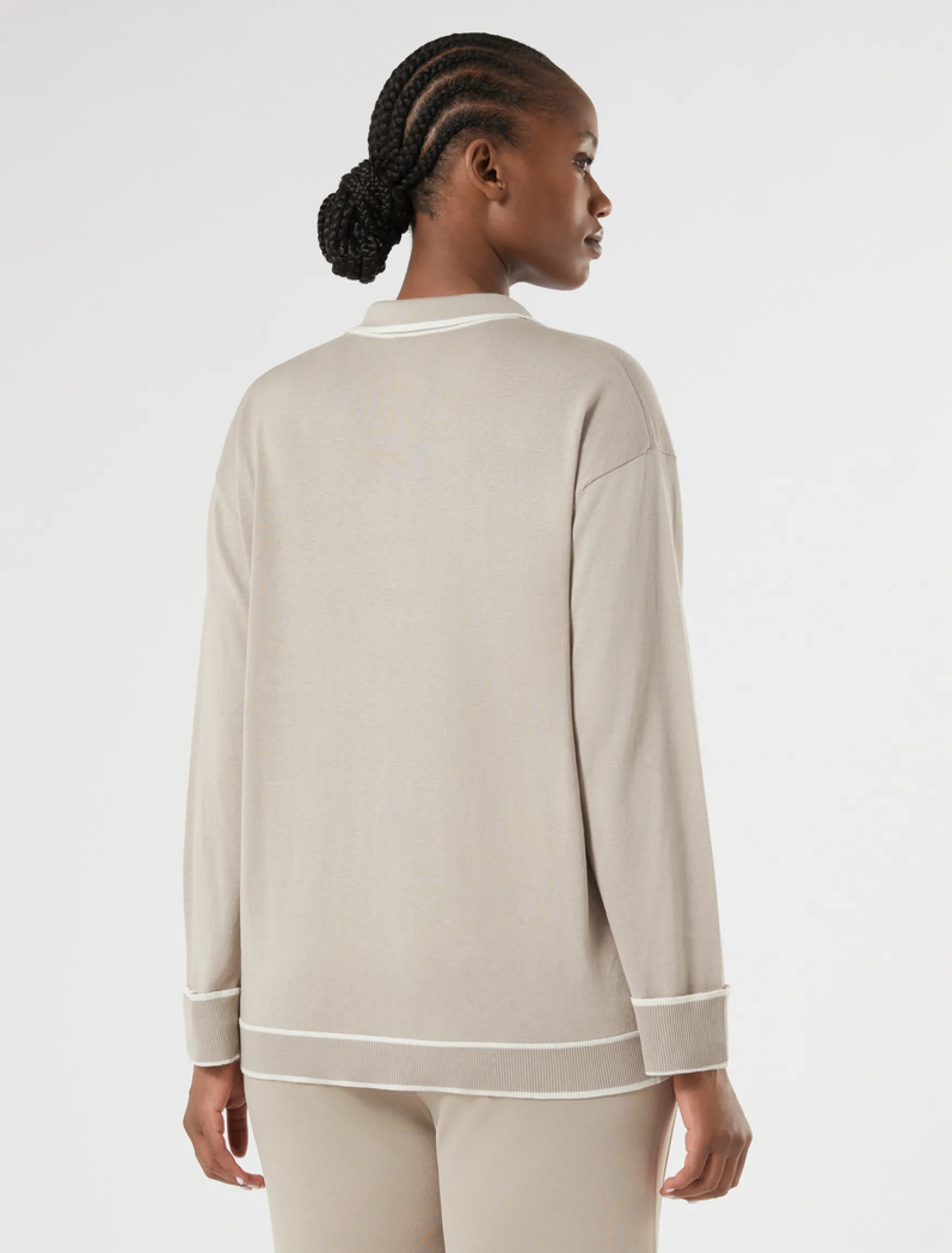 Maglia in seta e cotone - TORTORA
