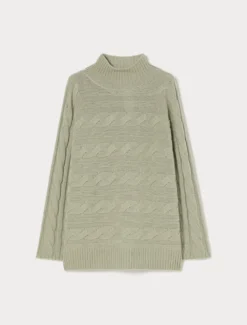 Maglia in soffilo di misto lana - VERDE SALVIA