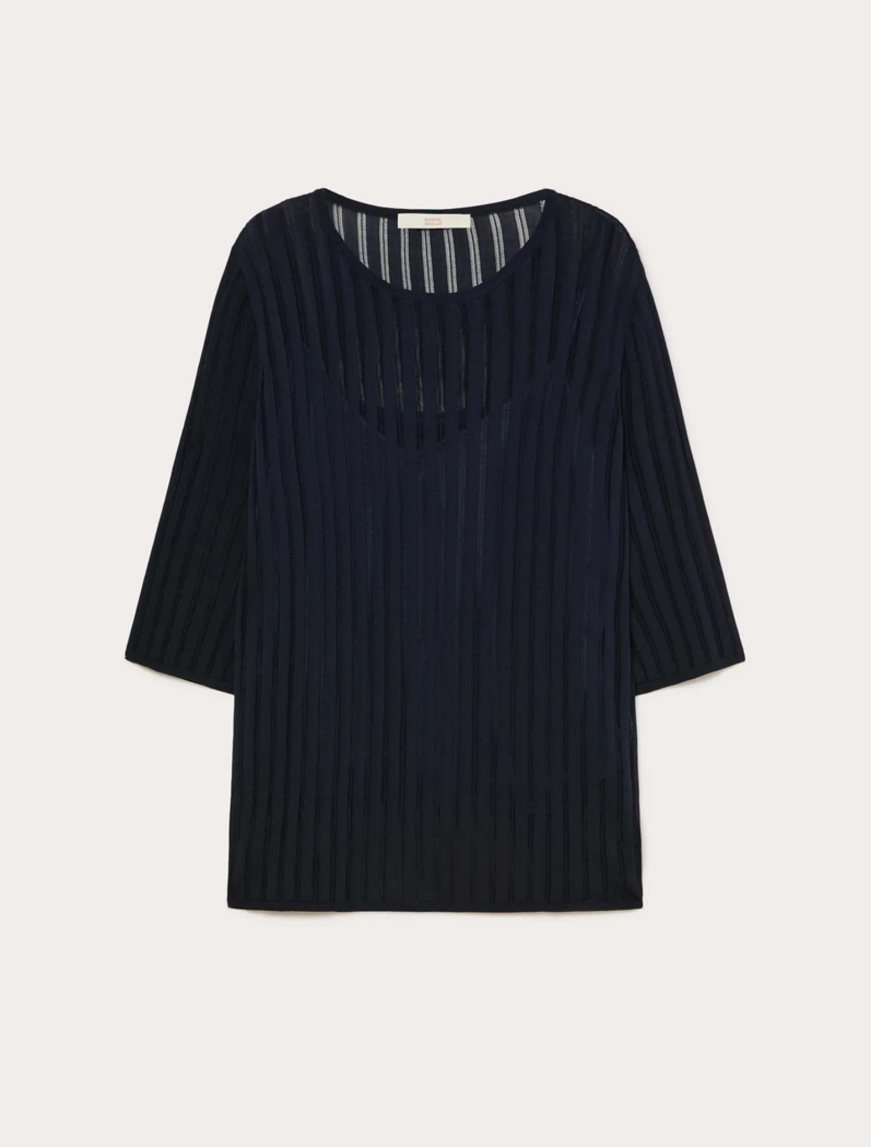 Maglia in viscosa a coste - BLU NOTTE