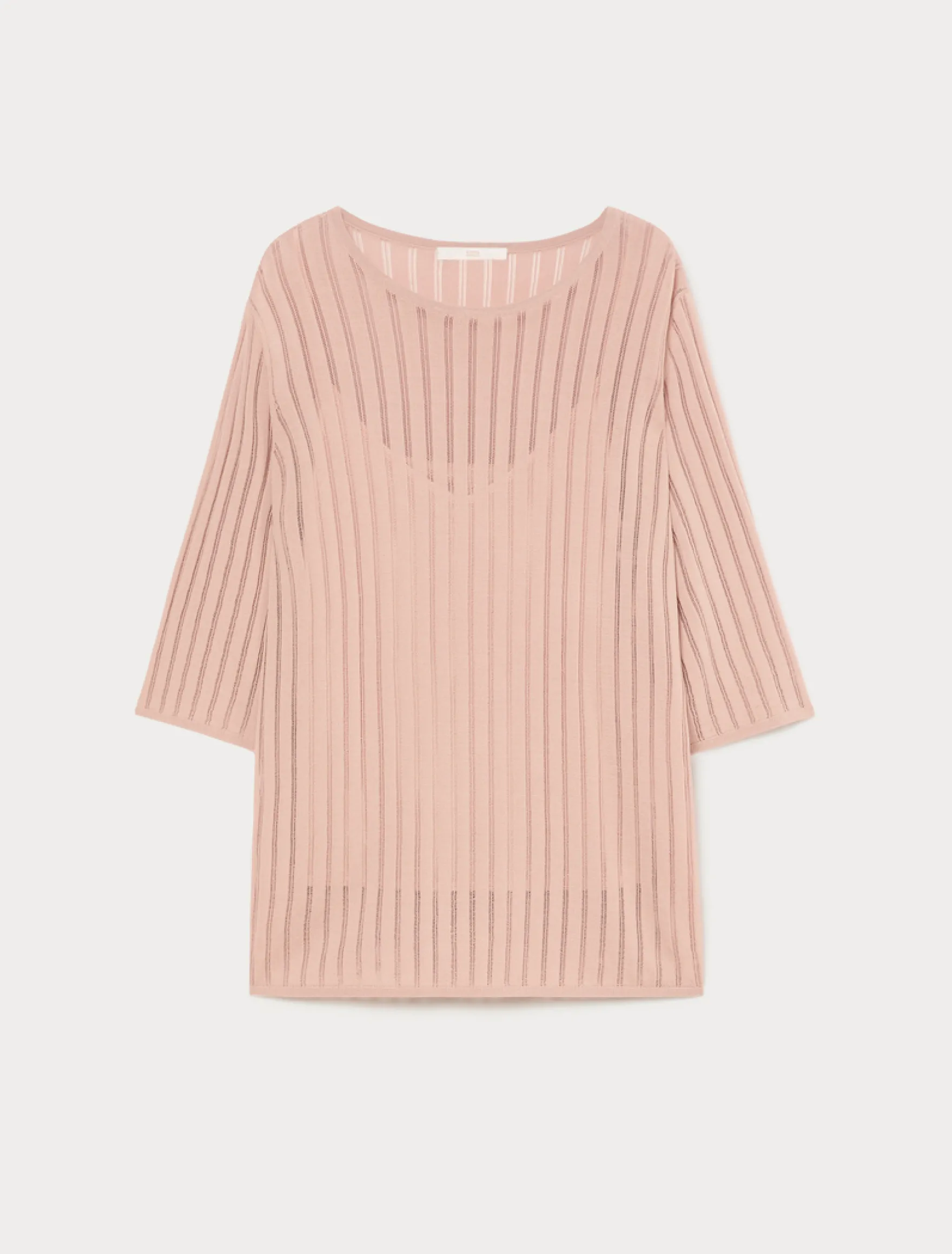 Maglia in viscosa a coste - ROSA ANTICO