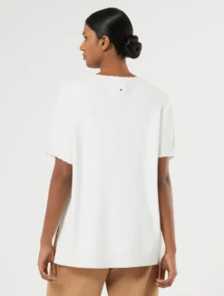 Maglia in viscosa crêpe - AVORIO