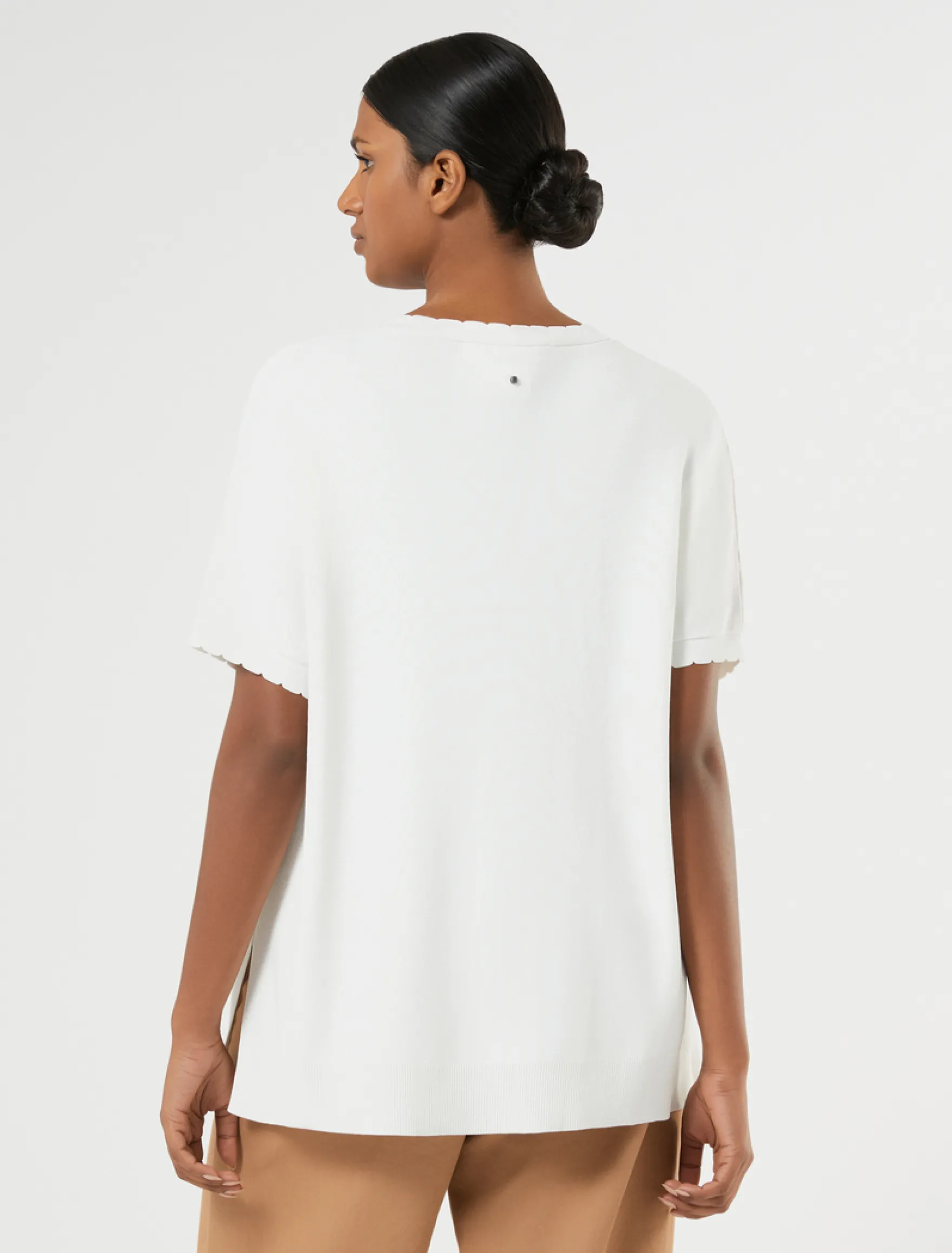 Maglia in viscosa crêpe - AVORIO