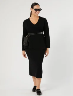 Maglia in viscosa jacquard - NERO