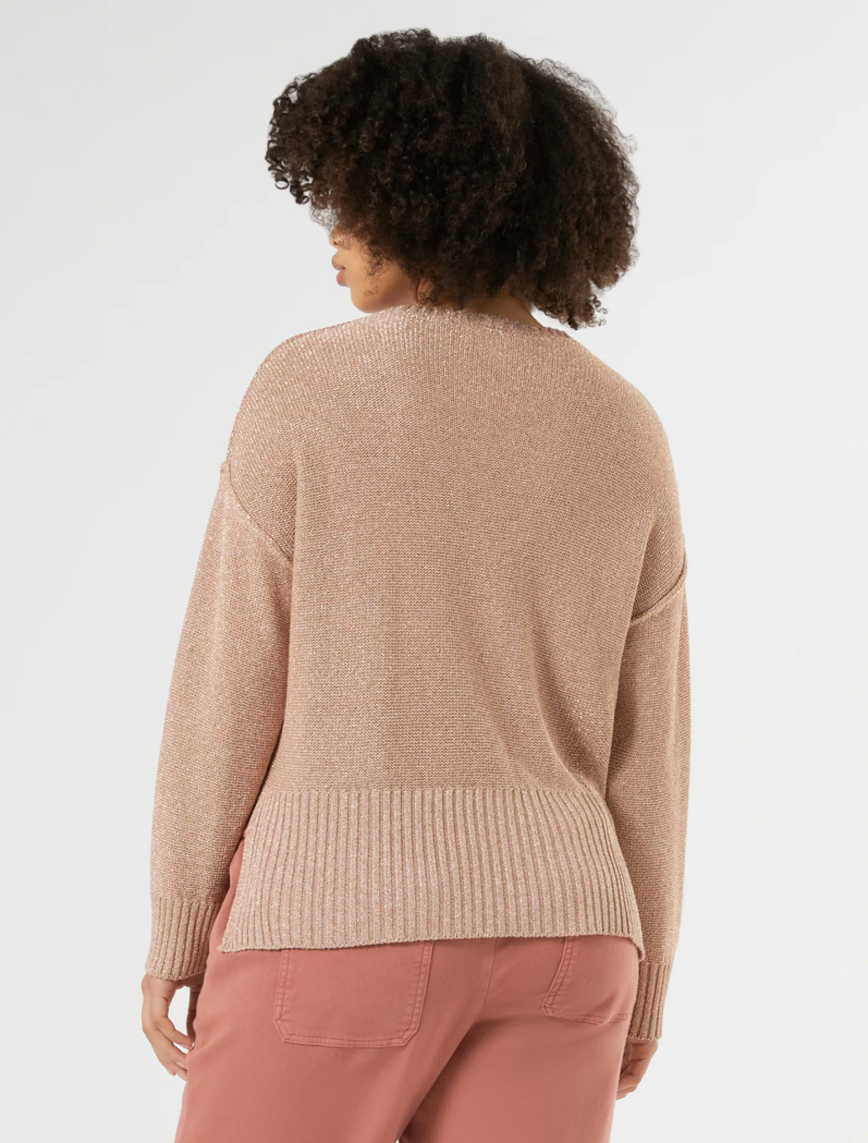 Maglia in viscosa lurex - ROSA ANTICO