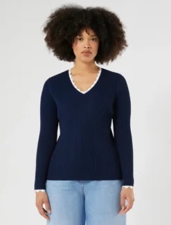 Maglia in viscosa stretch - BLU NOTTE