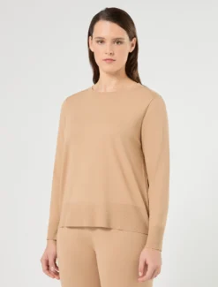 Maglia in viscosa stretch - CAMMELLO