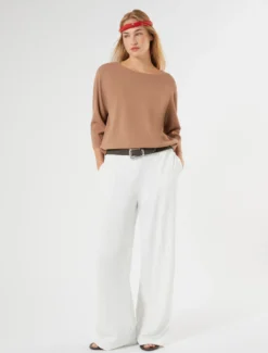 Maglia in viscosa stretch - CARAMELLO