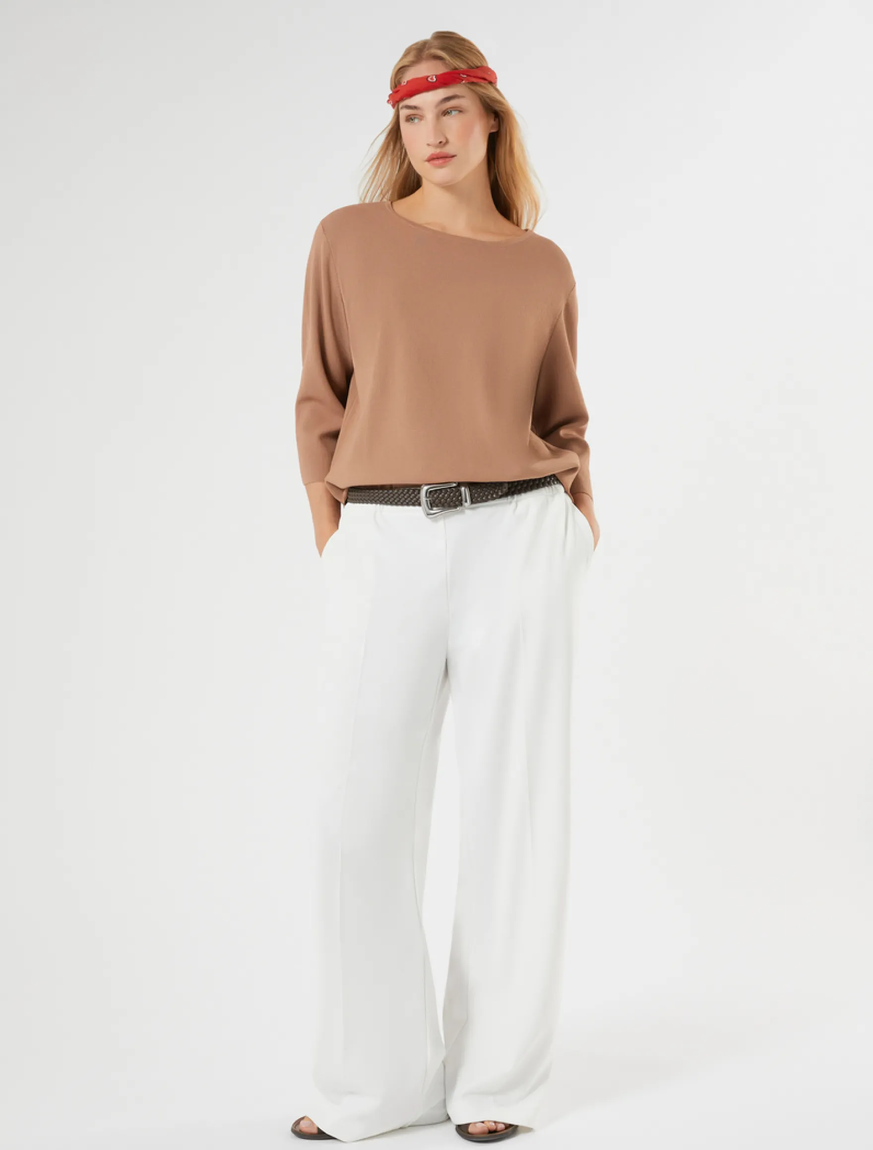 Maglia in viscosa stretch - CARAMELLO