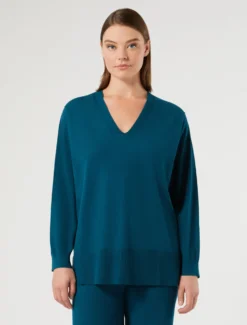 Maglia in viscosa stretch - PETROLIO
